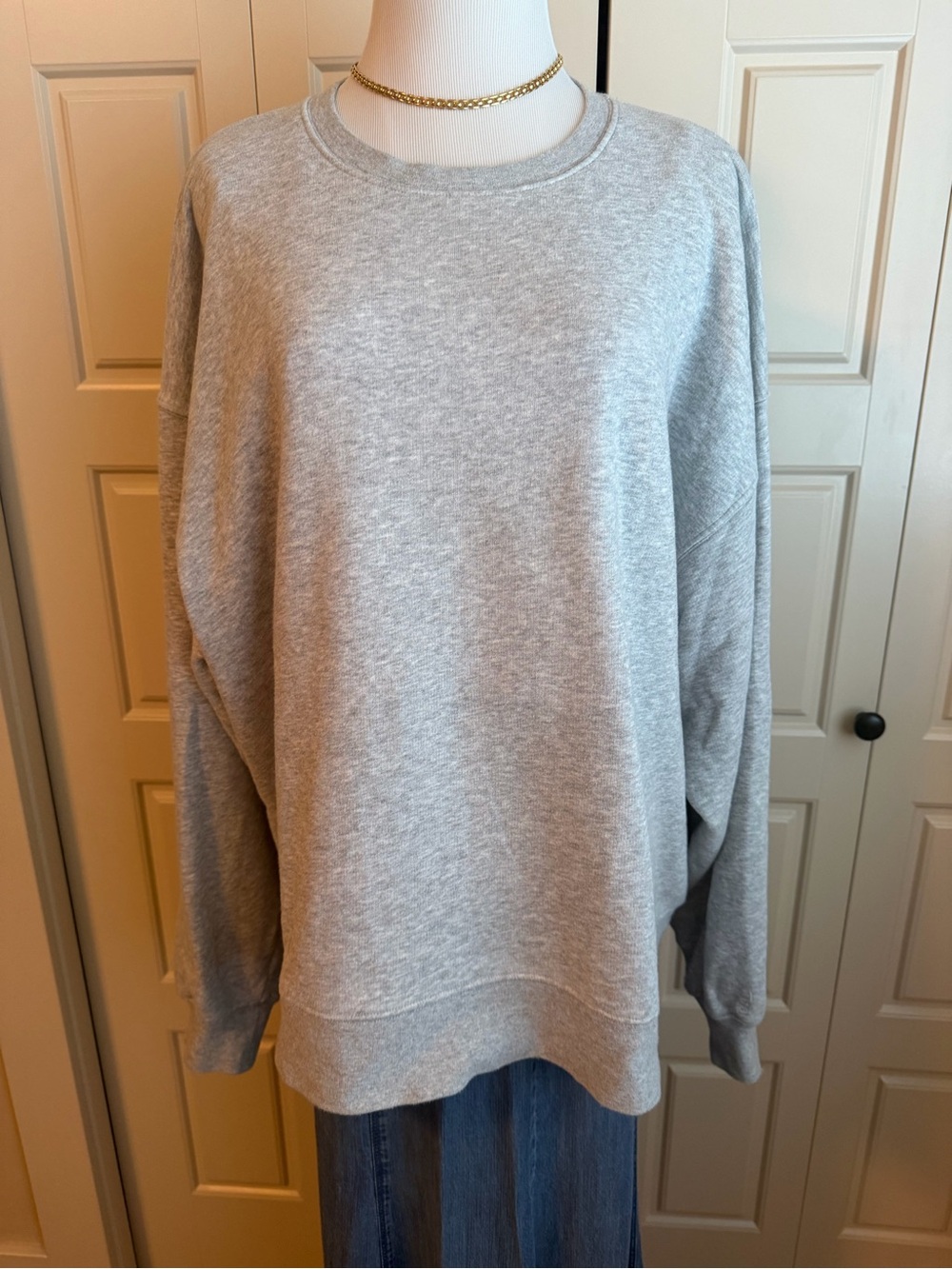 TNA Crewneck Sweatshirt - Heather Gray, XL oversized